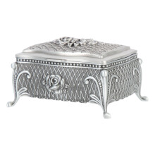 3Stk Retro Schmuckaufbewahrung Silber, Metallbox, Design