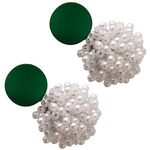 4Paare Perlen Ohrstecker Damen Winter Schmuck Grün Leicht