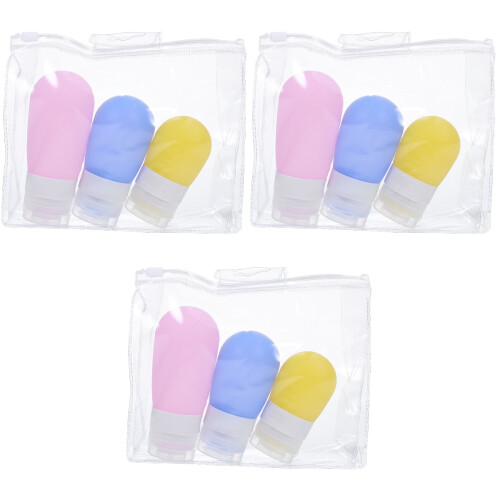 3Sets Leichte Reise Lotion Dispenser Squeezable Shampoo Container 2