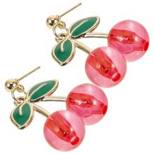 5Paare Kirschohrringe Bunt Lange Metall Ohrschmuck
