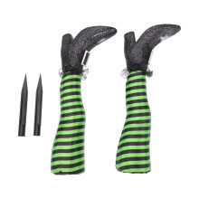 2Paare Grüne Halloween Hexenbeine Garten Deko Party Zubehör