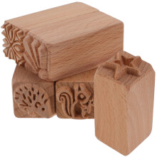 20Stk Holz Stempel Backwerkzeug Mondkuchen Und Süßigkeiten Hellbraun