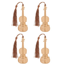 8Stk Violine Form Lesezeichen Aus Langlebigem Bambus Für Frauen