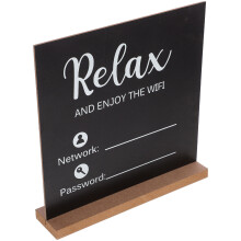 4Ud Recordatorio WiFi De Madera Plateada Para Espacios Hogar
