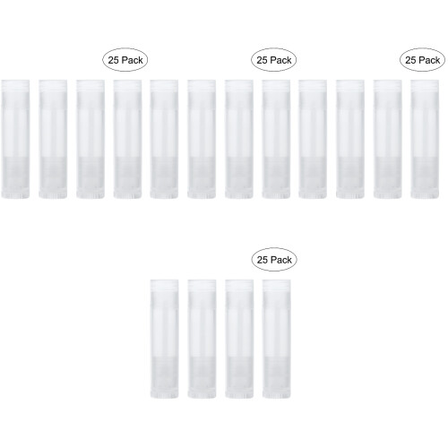 4Ud Para Y Labial Vacíos, Transparente Con Tapas Blancas 2