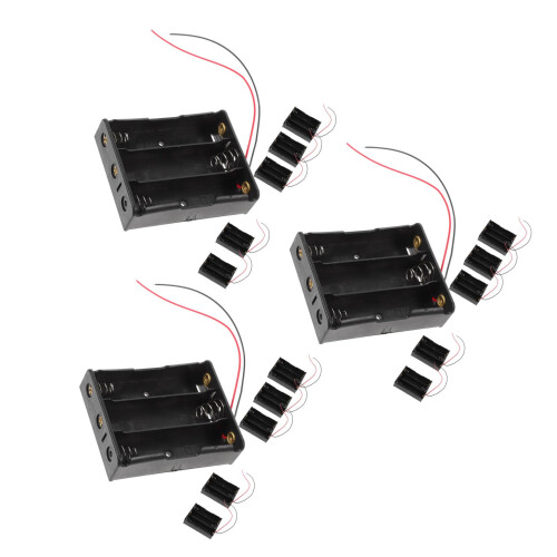 18Ud Caja De Baterías 3 X Aa 3.7V Negro Con Cable Y Conector 2