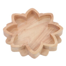 4Stk Lotusförmiges Schmucktablett Holz Kristall Aufbewahrung Beige