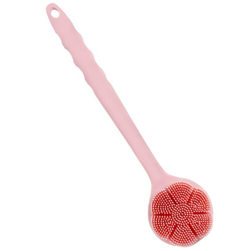 3Ud Cepillos Para Mango Largo Silicona Rosa Cuidado De 1