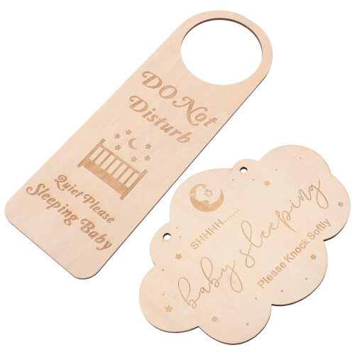 4Ud Carteles Baby Sleeping De Madera Khaki Para