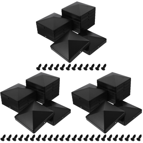 36Ud Tapas Plásticas Para Y Postes De Valla Negro Liso 2
