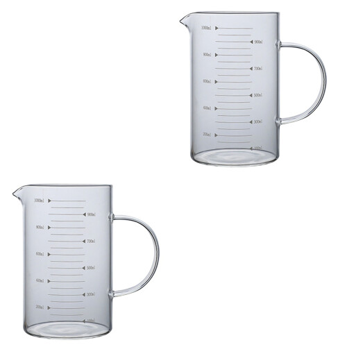 2Ud Vaso Medidor Resistente Temperatura Con Vertedor En Forma De V 2