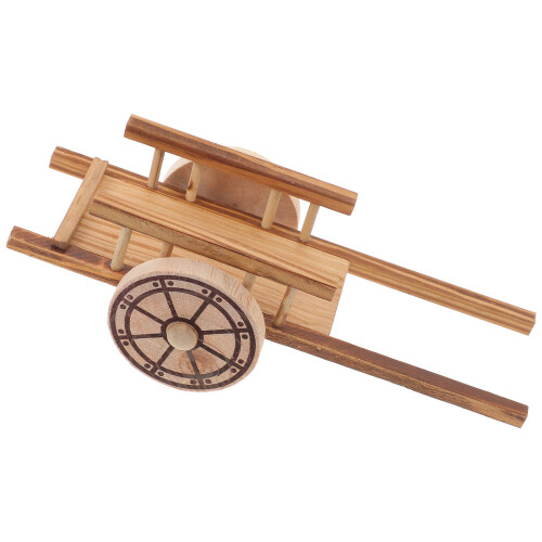 2Ud Mini Carrito De Madera Para Decoración, Rústico Marrón 2