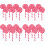 24Ud Decoración Rosa En PP Con Piruleta Para 7