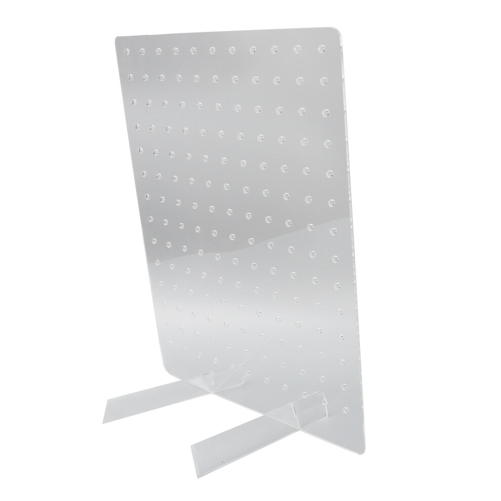 Acrylic Pegboard Jewelry Display Stand 40x30cm Clear Craft Rack