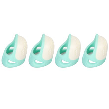 Durable Silicone Fingerstall 4-Pack Green White for Safe Needlework