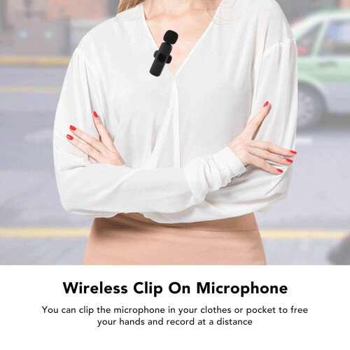 Microfono Lavalier Wireless USB-C, Rumore Canceling, Batteria da 80mAh, Utilizzo di 7 Ore 2