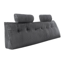 Coussin de Lecture - DUOKU - King Size - Poches Latérales - Appuis-tête - Flanelle Lavable