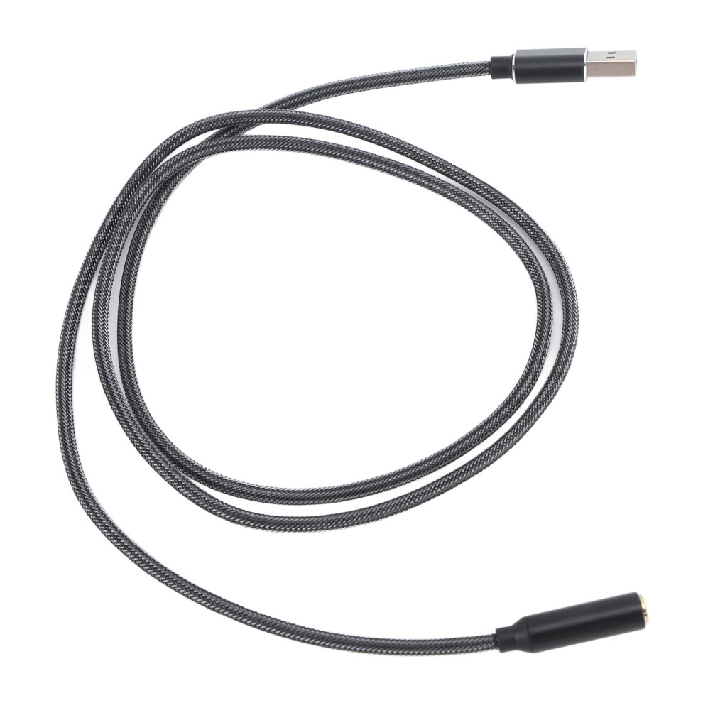 Usb Sound Card Adapter Aluminum Alloy 3.5Mm Jack Stereo Converter Black 9351377524684