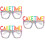 3 Gafas Fiesta Cumpleaños Resistentes Blancas Decorativas 8