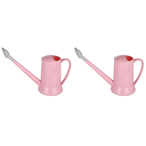 2Ud Regadera Plástica Rosa, Uso Doméstico Para Plantas Y 1