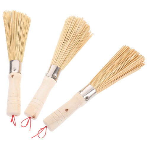 9Ud Cepillos De Bambú Khaki Para Limpieza En Cocina, Multifunción