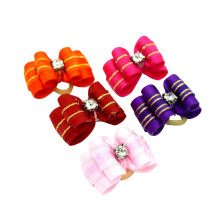 10Ud Anillos Para Pelo De Mascotas Con Lazo Colores Variados