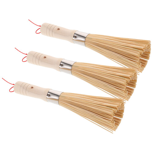 9Ud Cepillos De Bambú Khaki Para Limpieza En Cocina, Multifunción 1