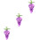 3Ud Figura Cristal En Violeta Para Decoración 6