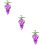 3Ud Figura Cristal En Violeta Para Decoración 10