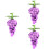 3Ud Figura Cristal En Violeta Para Decoración 7