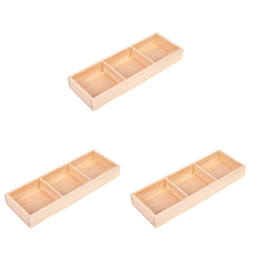 3Ud Estante De Madera Beige Con 3 Compartimentos Para Uso Múltiple 1