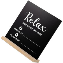 4Ud Carteles Negros WiFi De Madera Para Escritorio Con Fácil Escritura