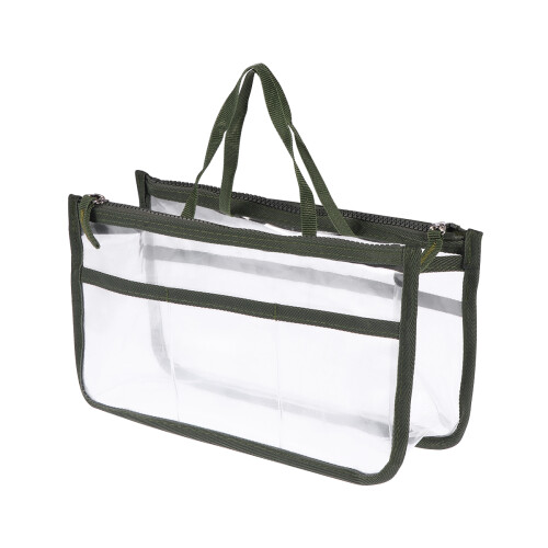 3Ud Bolsa Maquillaje Mujer Verde Transparente Con Cierre Práctico PVC