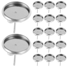 100Ud Placas Metálicas Plata Para Accesorios De Pendientes DIY