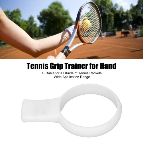 4 Pack Silicone Tennis Grip Trainer for Racket Practice White 1
