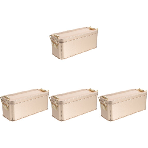 4Pièces Boîtes À Biscuits Rose Gold, Légères Élégantes En Fer 2