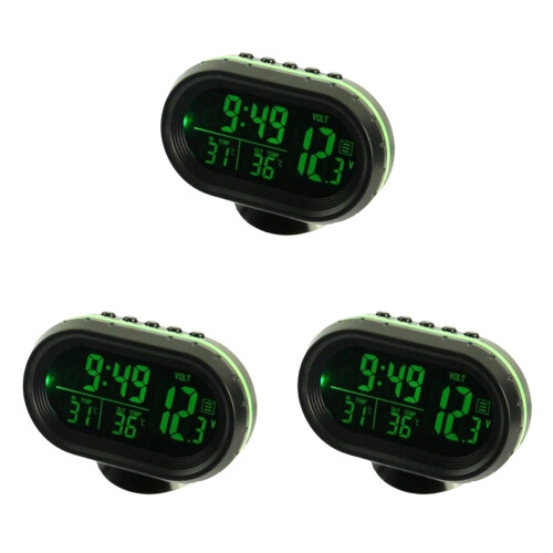 3Pièces LCD Auto Noire, Design Compact Et Facile À Installer 1