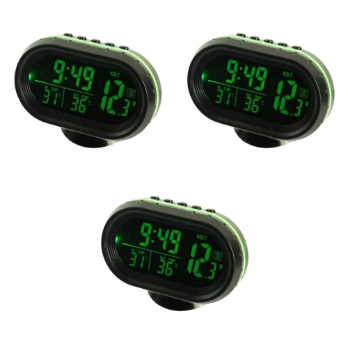 3Pièces LCD Auto Noire, Design Compact Et Facile À Installer 2