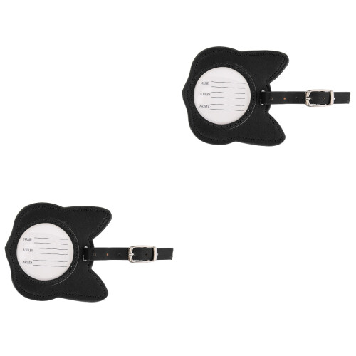 2Pièces Étiquettes Voyage Noir Chat Pour Sac Durable 2