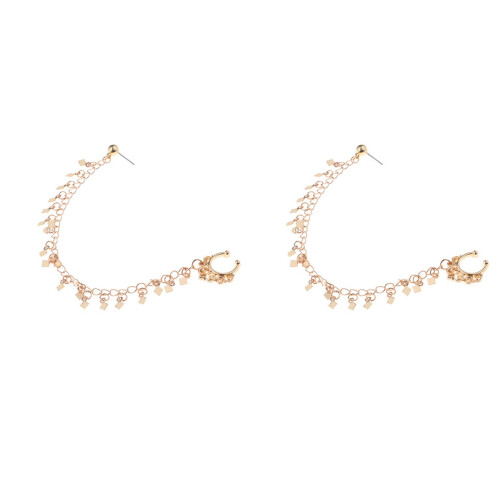 2Pièces Boucles Punk Dorées -Nez En Élégant 1