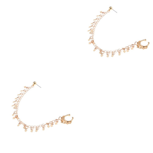 2Pièces Boucles Punk Dorées -Nez En Élégant 2