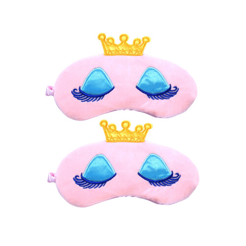 4Pièces Masques Rose Cartoon Couronne Cils Longs Pour