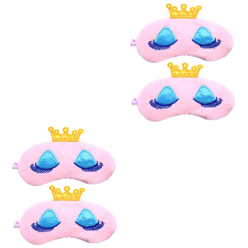 4Pièces Masques Rose Cartoon Couronne Cils Longs Pour 2