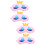 4Pièces Masques Rose Cartoon Couronne Cils Longs Pour 7
