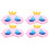 4Pièces Masques Rose Cartoon Couronne Cils Longs Pour 2