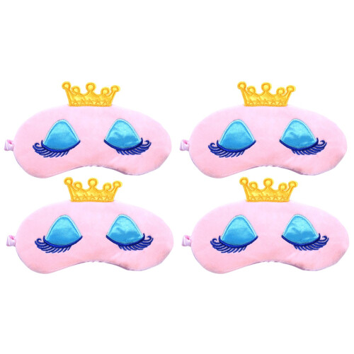 4Pièces Masques Rose Cartoon Couronne Cils Longs Pour 1