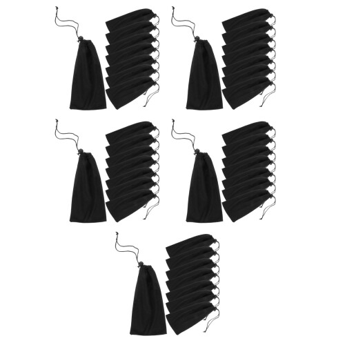 100Pz Porta Occhiali Microfibra Nero Resistente 2