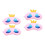 4Pièces Masques Rose Cartoon Couronne Cils Longs Pour 4