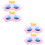4Pièces Masques Rose Cartoon Couronne Cils Longs Pour 6