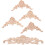 3Set Applique Decorativa in Legno Intagliato Beige Per E Armadi 3